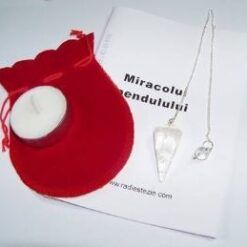 Pendul din cristal de stâncă pe lanț argintiu