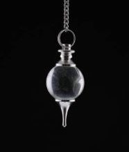 Pendul din cristal de stanca cu metal nobil argintiu