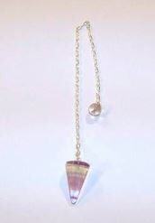 Pendul din fluorit cu lantisor argintiu