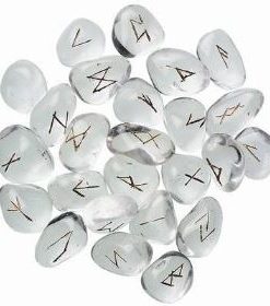 Set de rune din onix alb cu carte in limba romana
