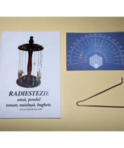 Ansa radiestezica asimetrica din cupru cu raportor litere/cifre si brosura explicativa - romana