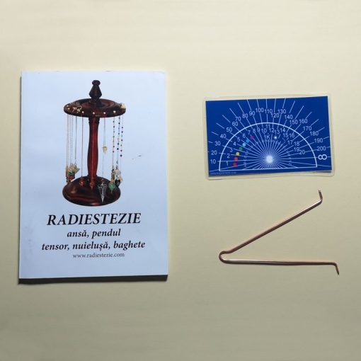 Ansa radiestezica asimetrica din cupru cu raportor litere/cifre si brosura explicativa - romana