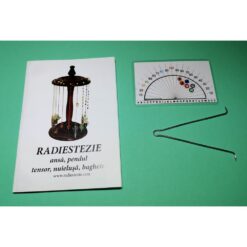 Ansa radiestezica simetrica din metal argintiu cu raportor ingeri si brosura explicativa - romana
