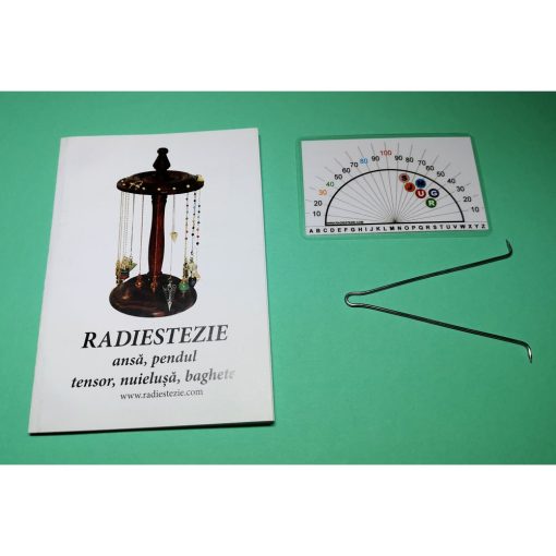 Ansa radiestezica simetrica din metal argintiu cu raportor ingeri si brosura explicativa - romana