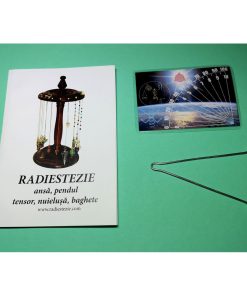 Ansa radiestezica simetrica din metal nobil cu raportor Reiki si brosura explicativa - romana