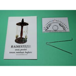 Ansa radiestezica simetrica din metal argintiu cu raportor zodii chinezesti si brosura explicativa - romana