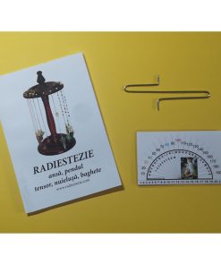 Ansa radiestezica dubla din metal argintiu cu raportor clasic si brosura explicativa - romana