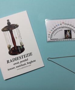 Ansa radiestezica simetrica din otel placat cu cupru, raportor clasic si brosura explicativa - romana