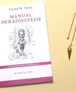 Set compus din cartea Manual de radiestezie si pendul din metal auriu