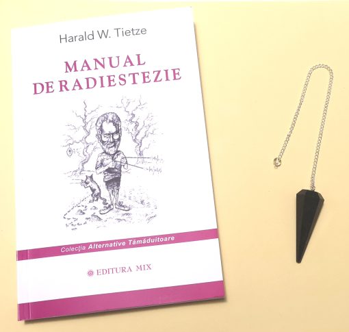 Set compus din cartea Manual de radiestezie si pendul din cristal de agat