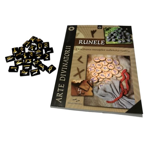 Set de rune din onix si cartea Runele cadou