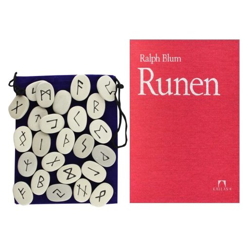 Set compus din rune din piatra, manual si saculet