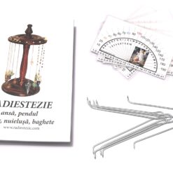 Set de 5 anse din metal argintiu cu 5 brosuri si 5 raportoare - pret promo!